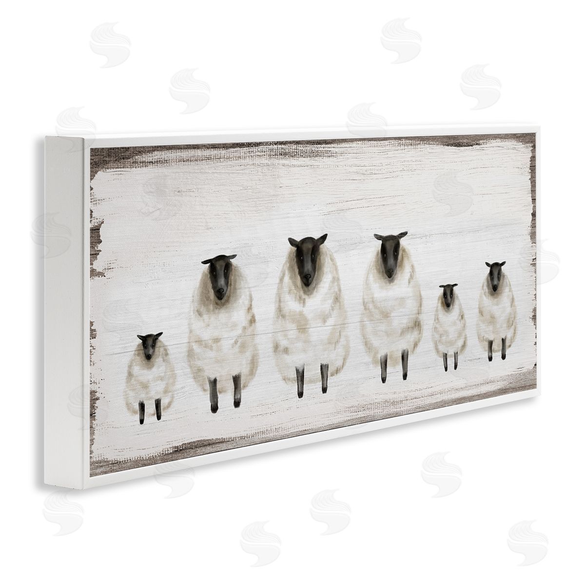 Rustic Country Sheep Herd White Frame Print Wall Art, Home Decor by Stupell Studio