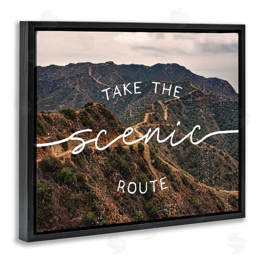 Stupell Studio | Take Scenic Route Phrase Mountain Road Landscape