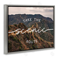 Stupell Studio | Take Scenic Route Phrase Mountain Road Landscape