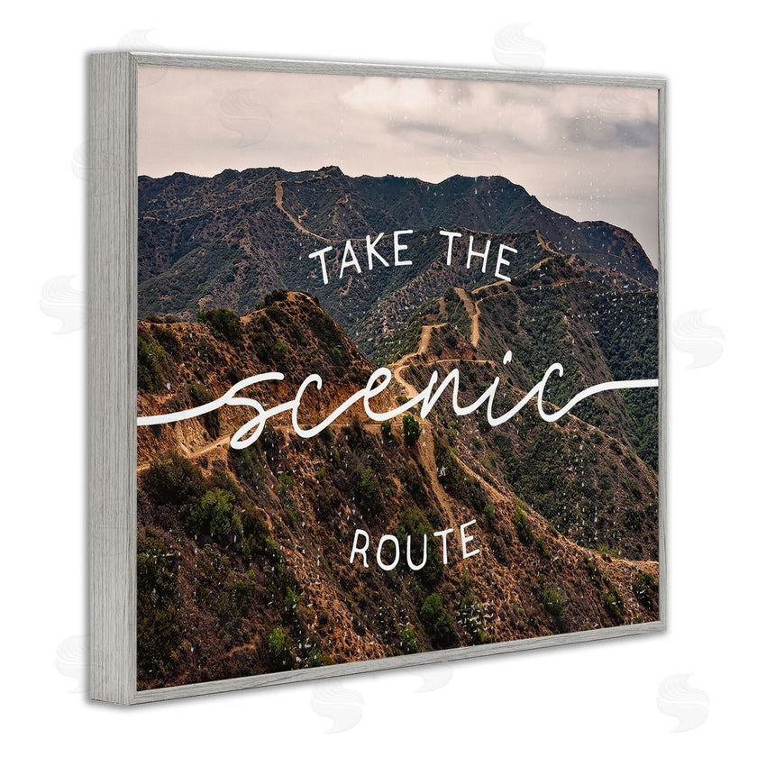 Stupell Studio | Take Scenic Route Phrase Mountain Road Landscape