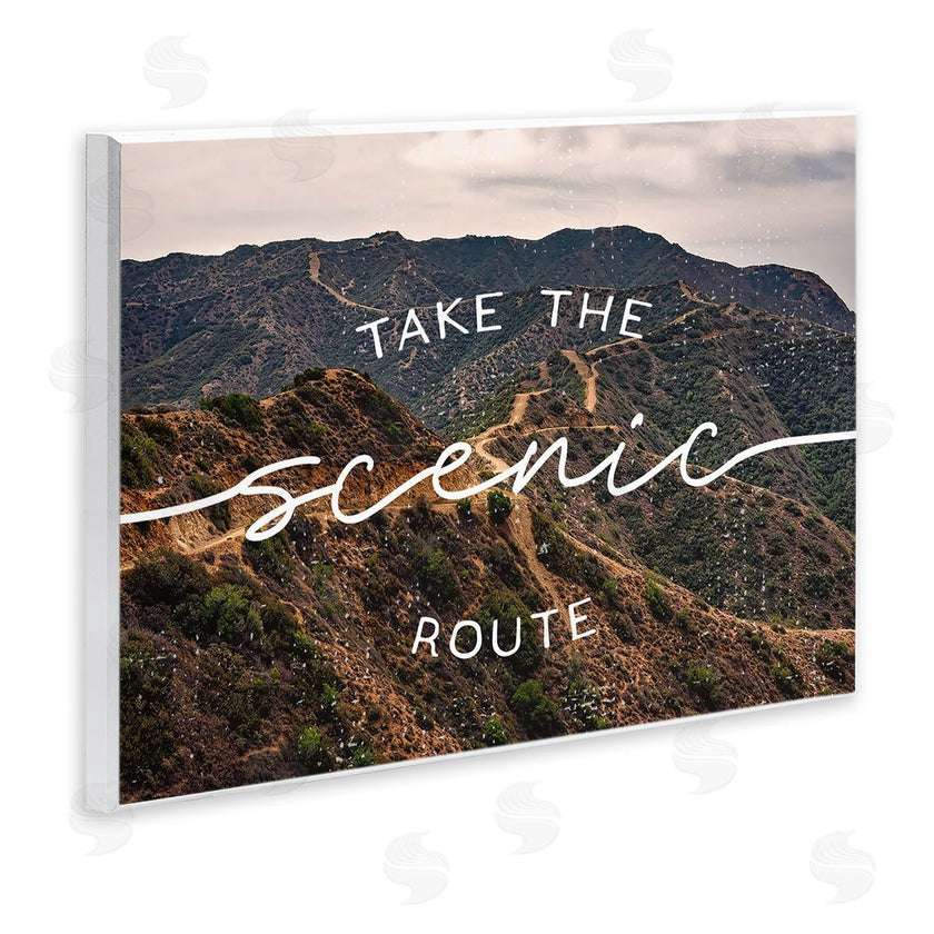 Stupell Studio | Take Scenic Route Phrase Mountain Road Landscape