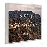 Stupell Studio | Take Scenic Route Phrase Mountain Road Landscape