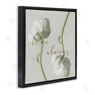 Stupell Studio | Love Always Phrase Asymmetrical Floral White Roses