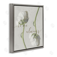 Stupell Studio | Love Always Phrase Asymmetrical Floral White Roses
