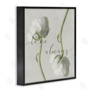 Stupell Studio | Love Always Phrase Asymmetrical Floral White Roses
