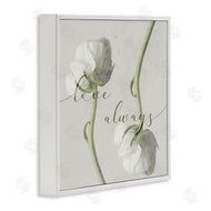 Stupell Studio | Love Always Phrase Asymmetrical Floral White Roses