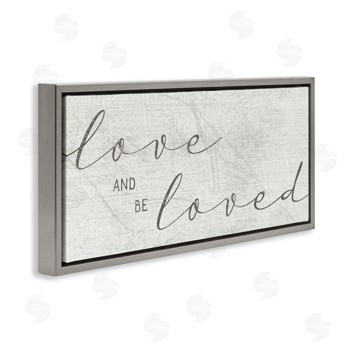 Stupell Studio Love And Be Loved Phrase Charming Cursive Text Gray Floater Frame Canvas Art