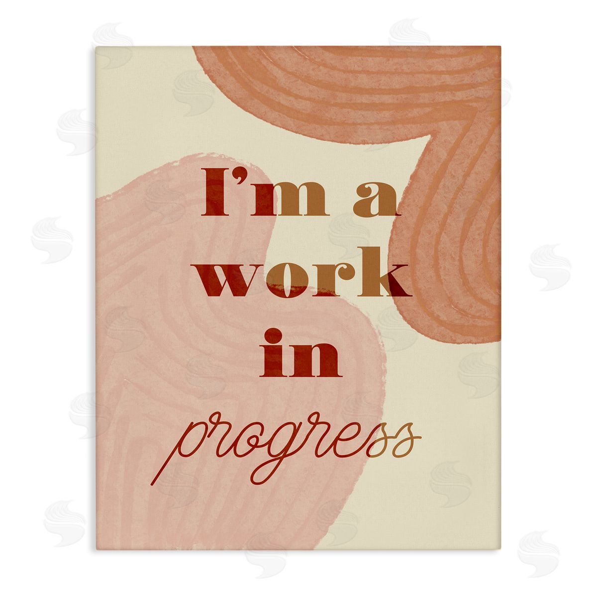 Stupell Studio Work In Progress Phrase Abstract Warm Shapes Canvas Wall Art