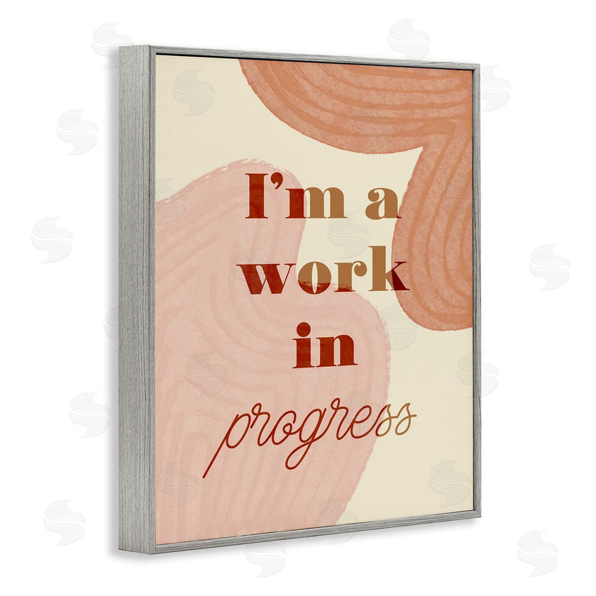 Stupell Studio | Work In Progress Phrase Abstract Warm Shapes