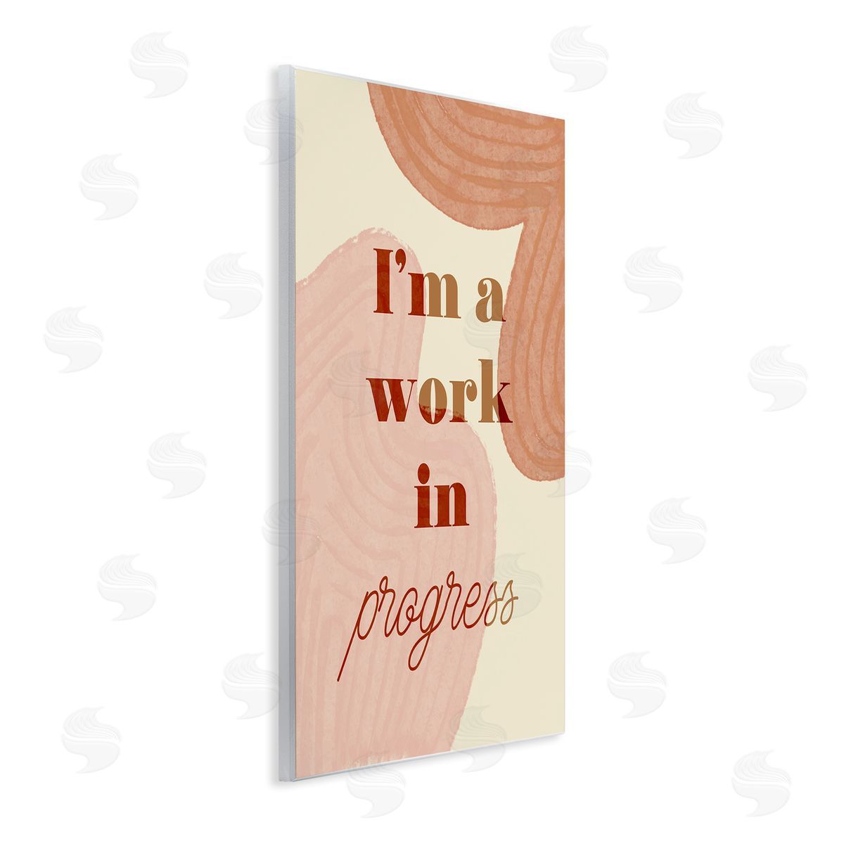 Stupell Studio Work In Progress Phrase Abstract Warm Shapes Wall Plaque Art