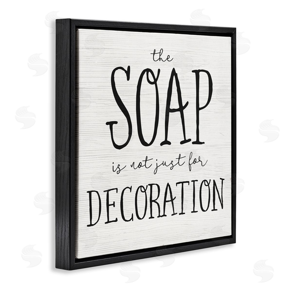 Stupell Studio Soap's Not Decoration Phrase Sassy Bathroom Quote Black Floater Frame Canvas Art