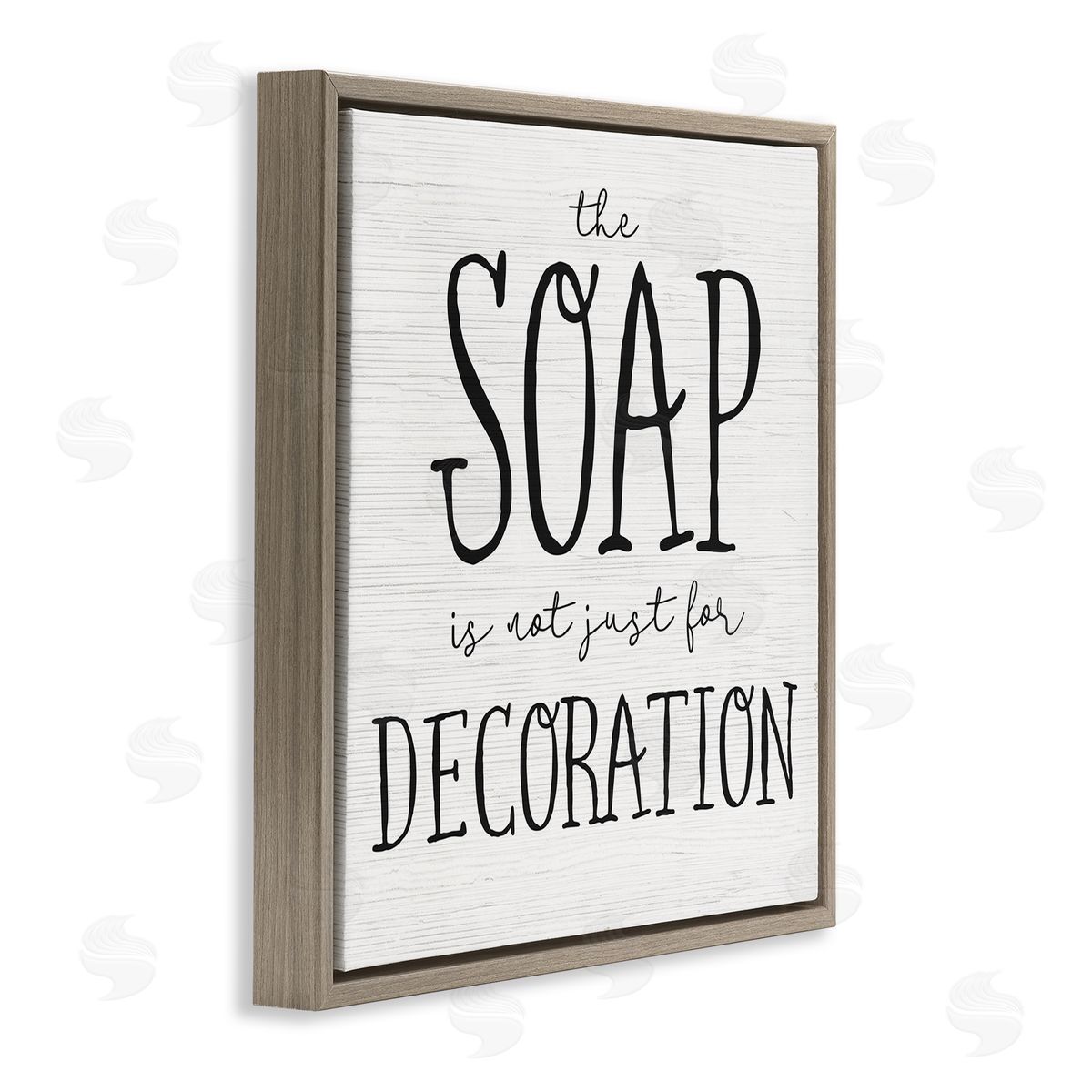 Stupell Studio Soap's Not Decoration Phrase Sassy Bathroom Quote Brown Floater Frame Canvas Art