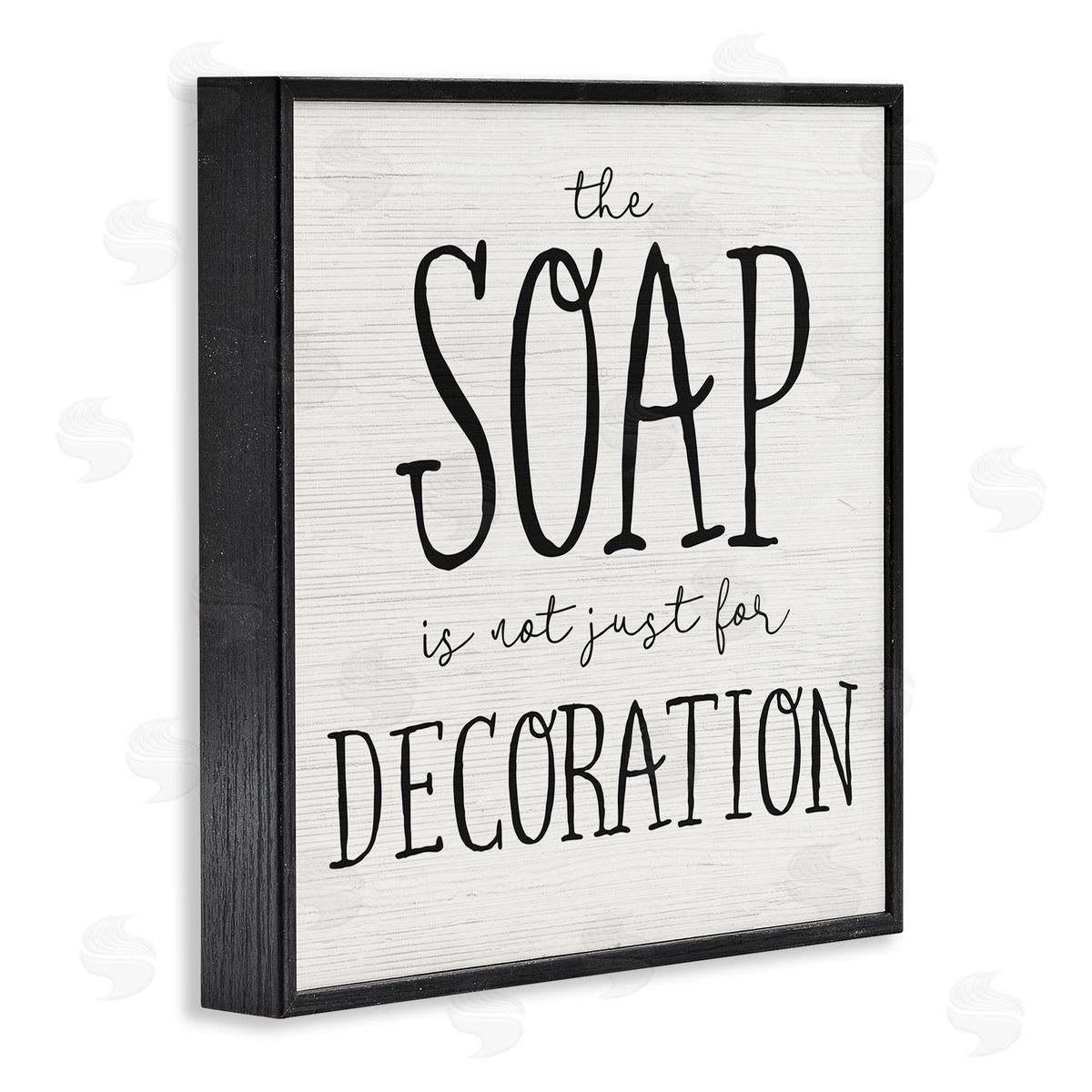 Stupell Studio Soap's Not Decoration Phrase Sassy Bathroom Quote Black Framed Giclee Wall Art