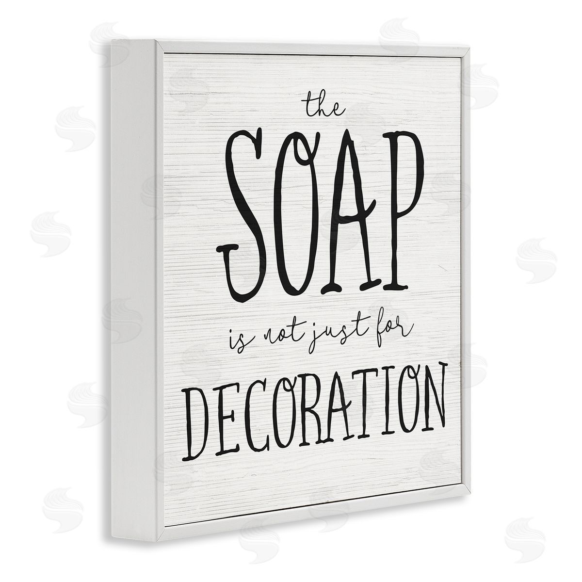 Stupell Studio Soap's Not Decoration Phrase Sassy Bathroom Quote White Framed Giclee Wall Art