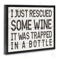 Stupell Studio | Wine Trapped in Bottle Phrase Funny Drinking Humor