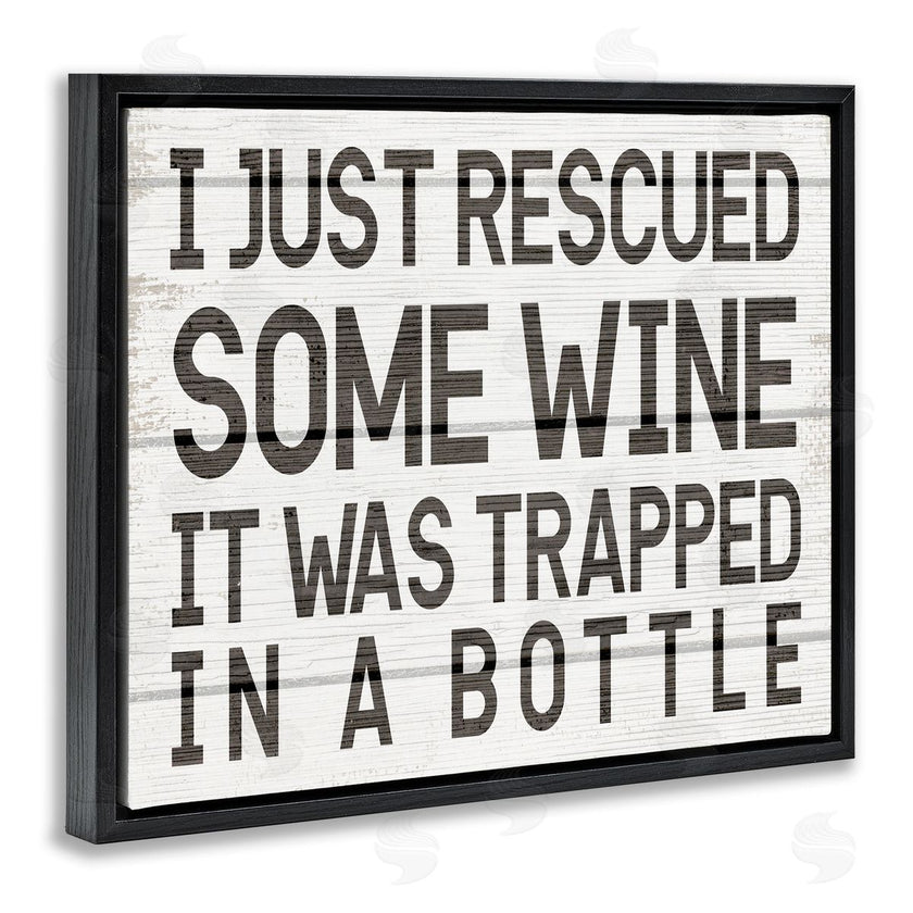 Stupell Studio | Wine Trapped in Bottle Phrase Funny Drinking Humor