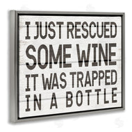 Stupell Studio | Wine Trapped in Bottle Phrase Funny Drinking Humor