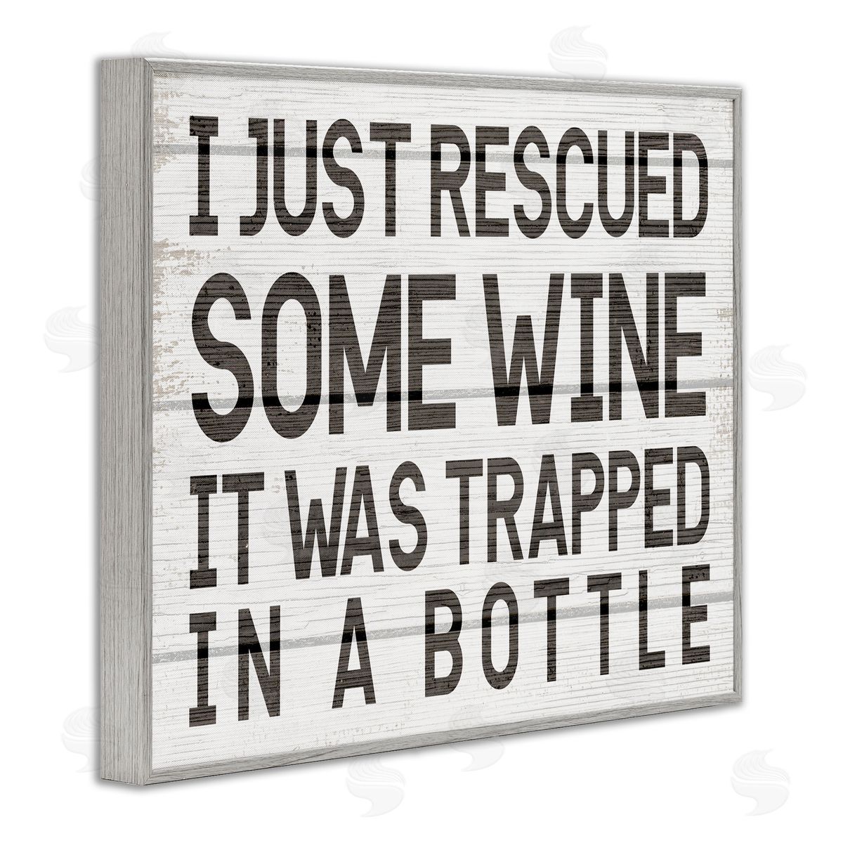 Stupell Studio Wine Trapped in Bottle Phrase Funny Drinking Humor Gray Framed Giclee Wall Art