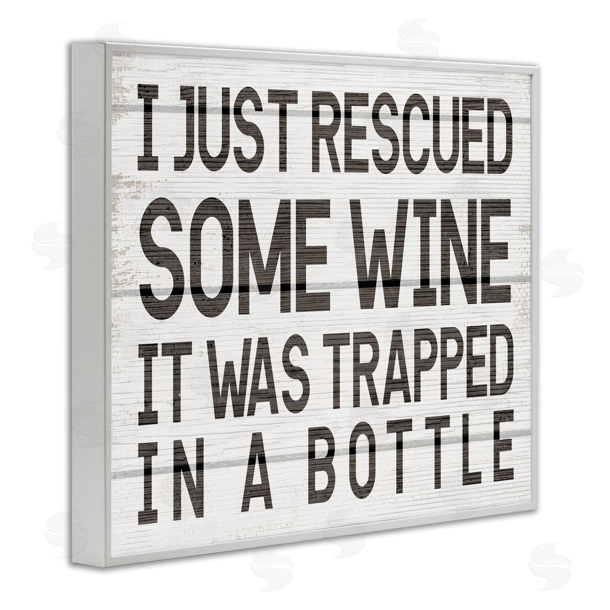 Stupell Studio Wine Trapped in Bottle Phrase Funny Drinking Humor White Framed Giclee Wall Art