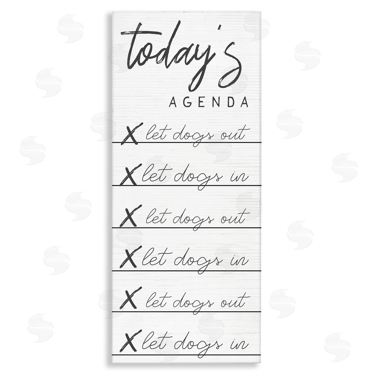 Today's Agenda Funny Dog Checklist Canvas Wall Art, Home Decor by Stupell Studio