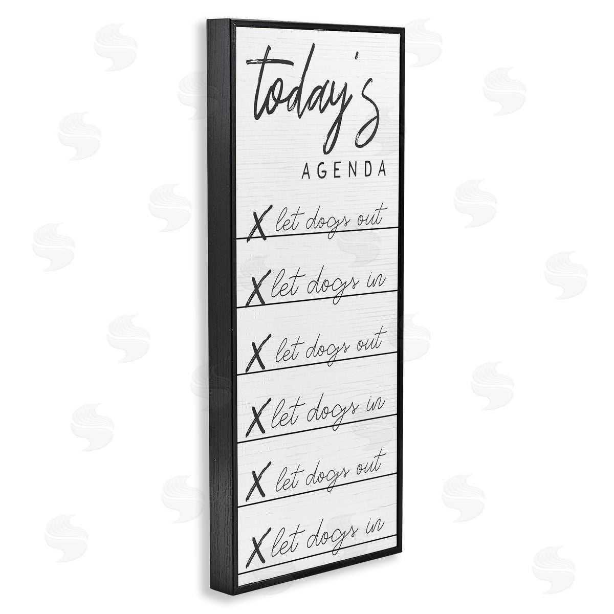 Today's Agenda Funny Dog Checklist Black Frame Print Wall Art, Home Decor by Stupell Studio