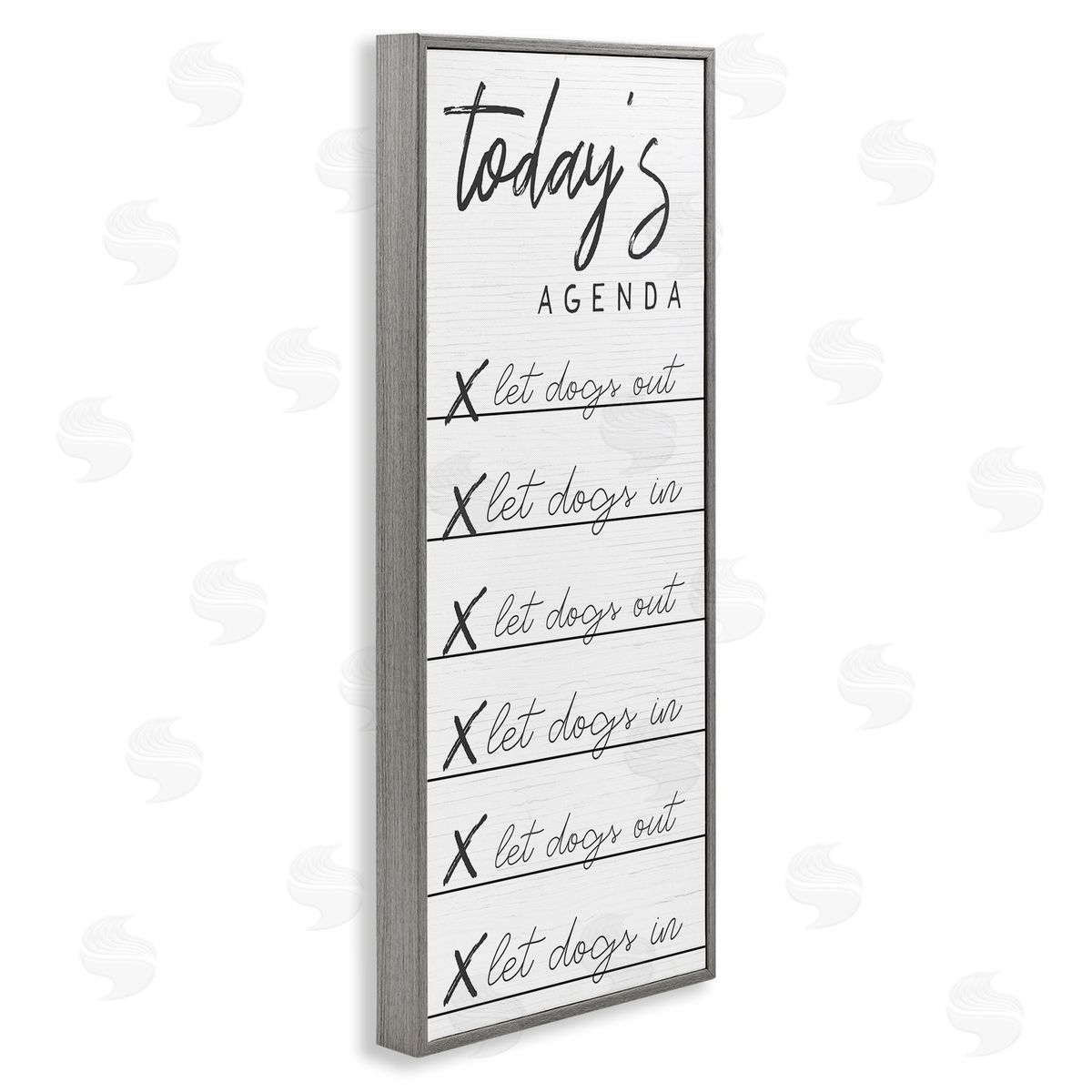Today's Agenda Funny Dog Checklist Grey Frame Print Wall Art, Home Decor by Stupell Studio