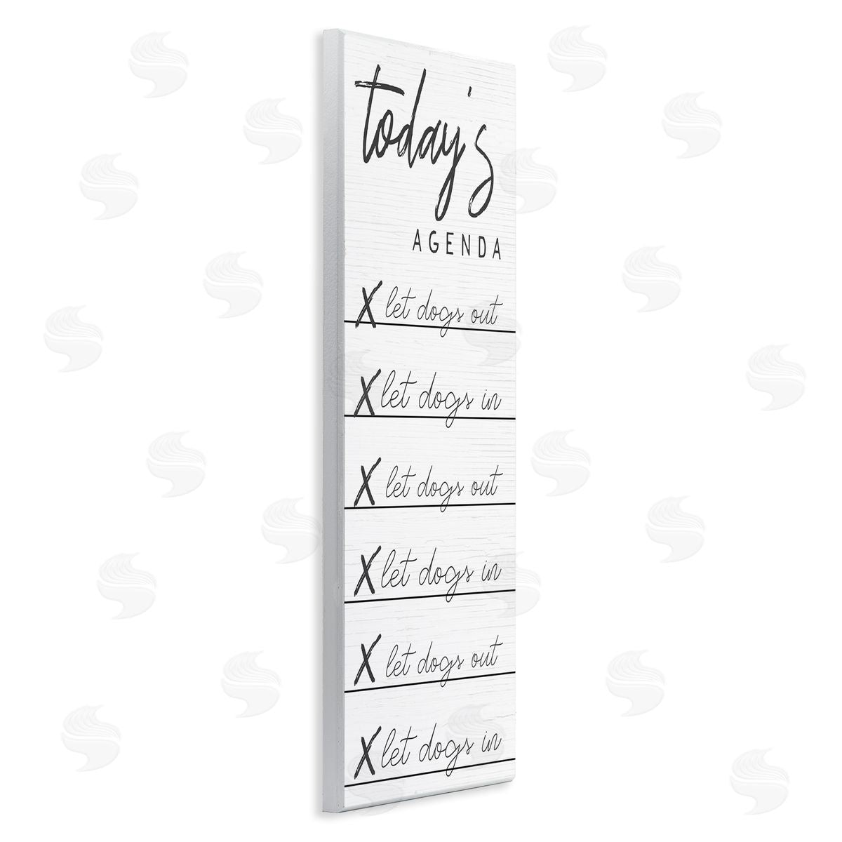 Today's Agenda Funny Dog Checklist Wood Plaque Wall Art, Home Decor by Stupell Studio