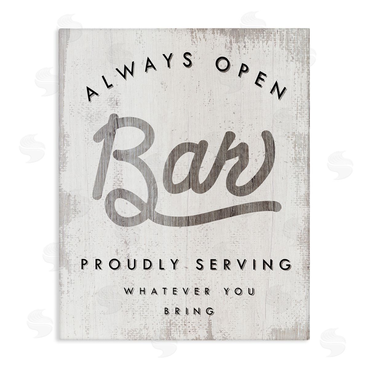 Stupell Studio Always Open BYOB Bar Sign Funny Drinking Phrase Canvas Wall Art