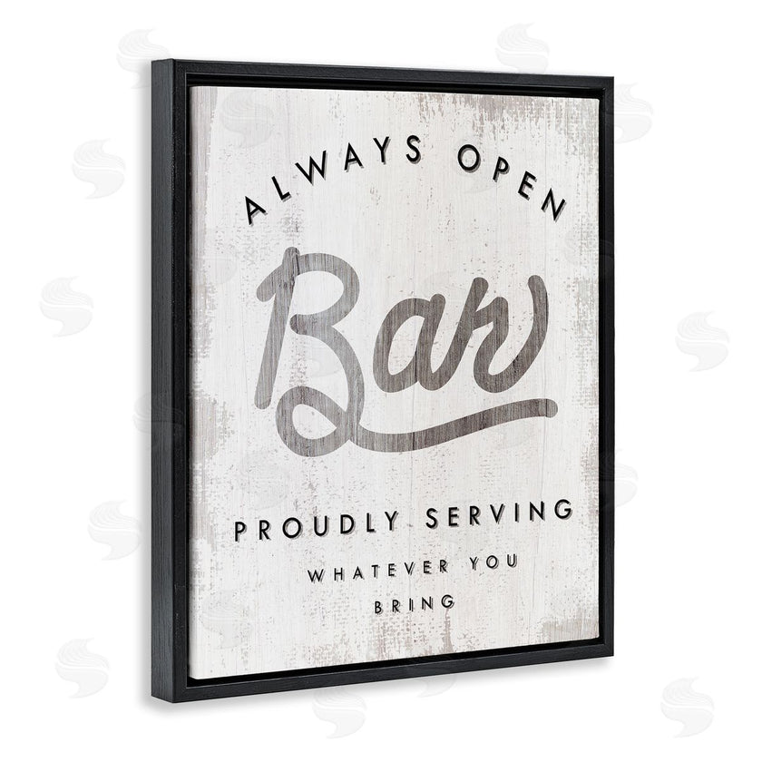 Stupell Studio | Always Open BYOB Bar Sign Funny Drinking Phrase
