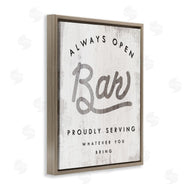 Stupell Studio | Always Open BYOB Bar Sign Funny Drinking Phrase
