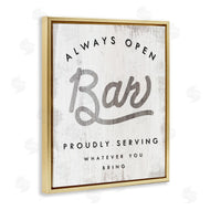 Stupell Studio | Always Open BYOB Bar Sign Funny Drinking Phrase