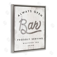 Stupell Studio | Always Open BYOB Bar Sign Funny Drinking Phrase