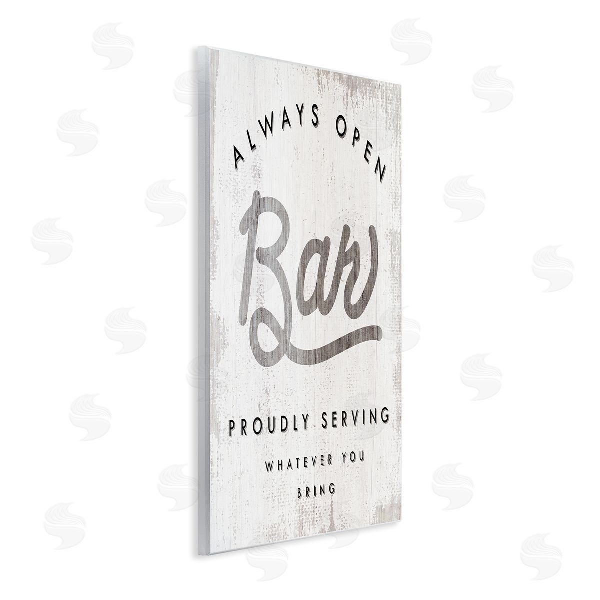 Stupell Studio Always Open BYOB Bar Sign Funny Drinking Phrase Wall Plaque Art