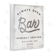 Stupell Studio | Always Open BYOB Bar Sign Funny Drinking Phrase