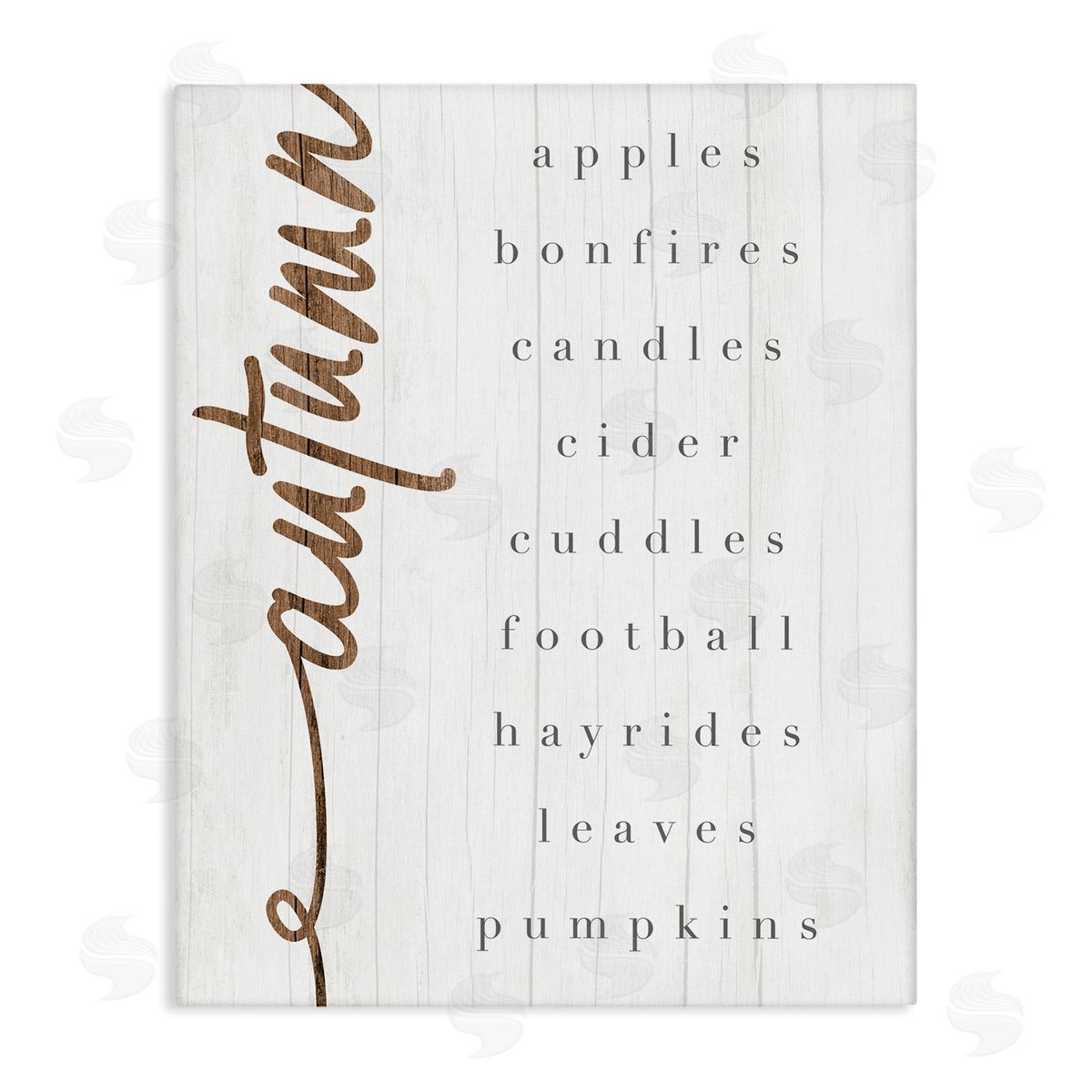 Stupell Studio Autumn Harvest Season Checklist Country Charm Canvas Wall Art