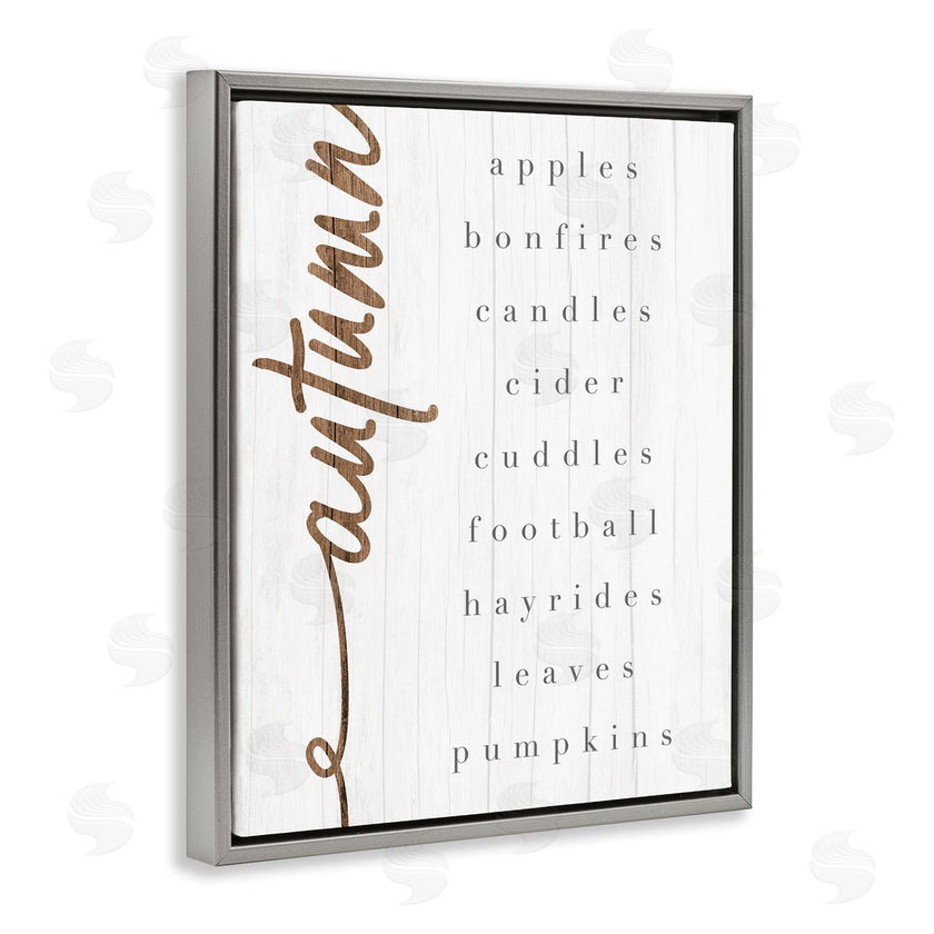 Stupell Studio | Autumn Harvest Season Checklist Country Charm