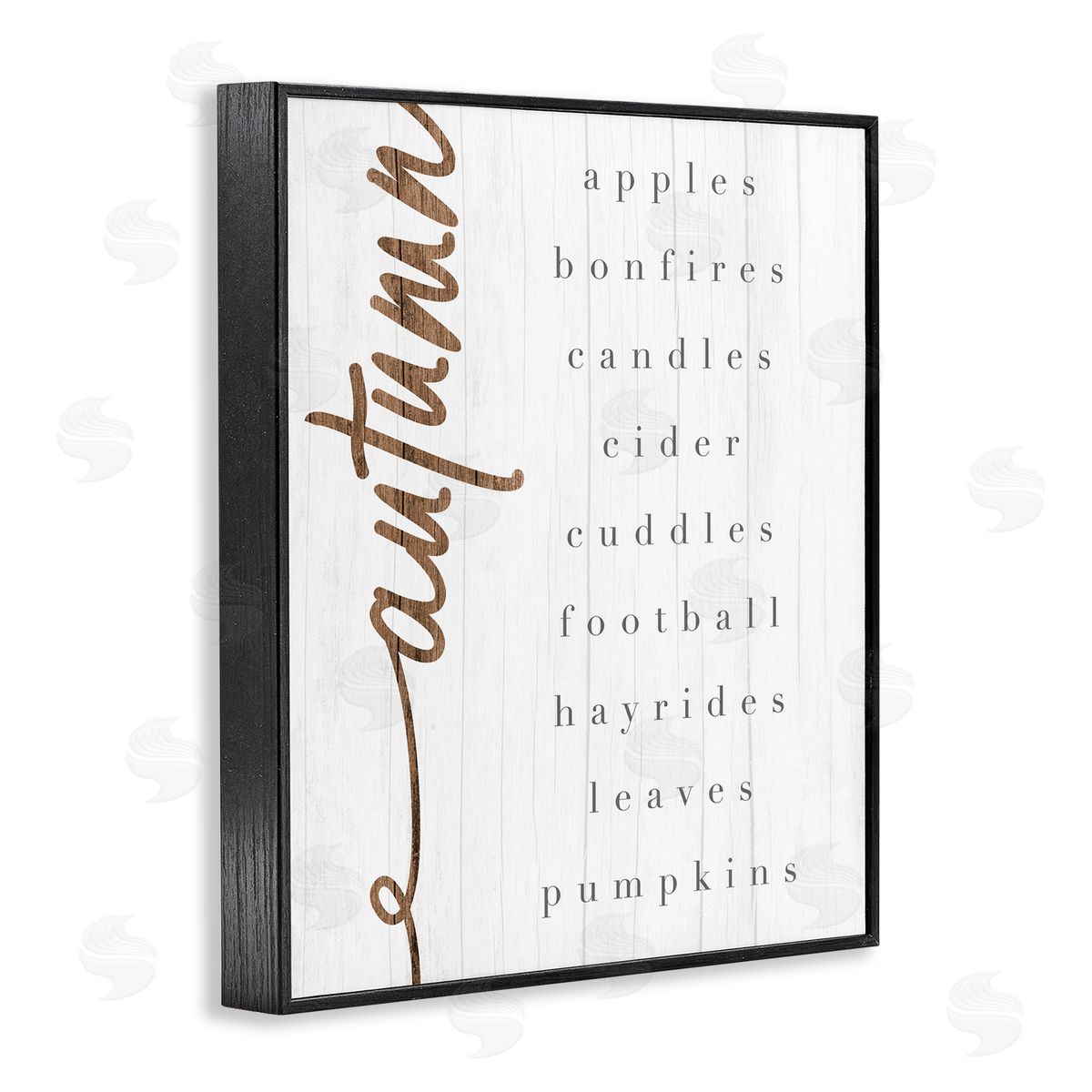 Stupell Studio Autumn Harvest Season Checklist Country Charm Black Framed Giclee Wall Art