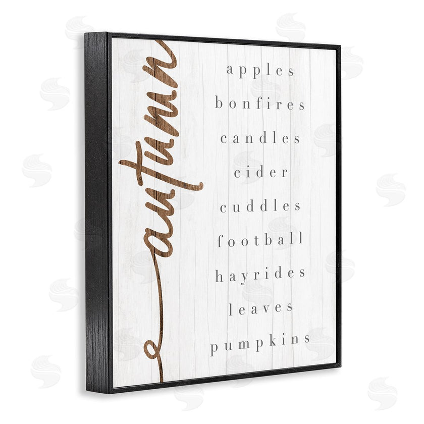 Stupell Studio | Autumn Harvest Season Checklist Country Charm