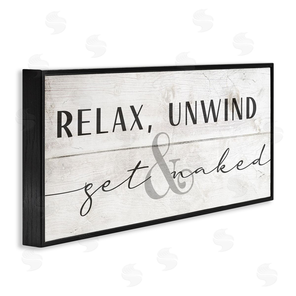 Relax Unwind & Get Naked Black Frame Print Wall Art, Home Decor by Stupell Studio