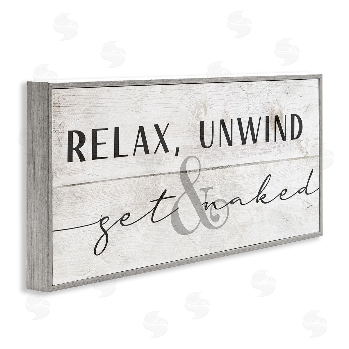 Relax Unwind & Get Naked Grey Frame Print Wall Art, Home Decor by Stupell Studio