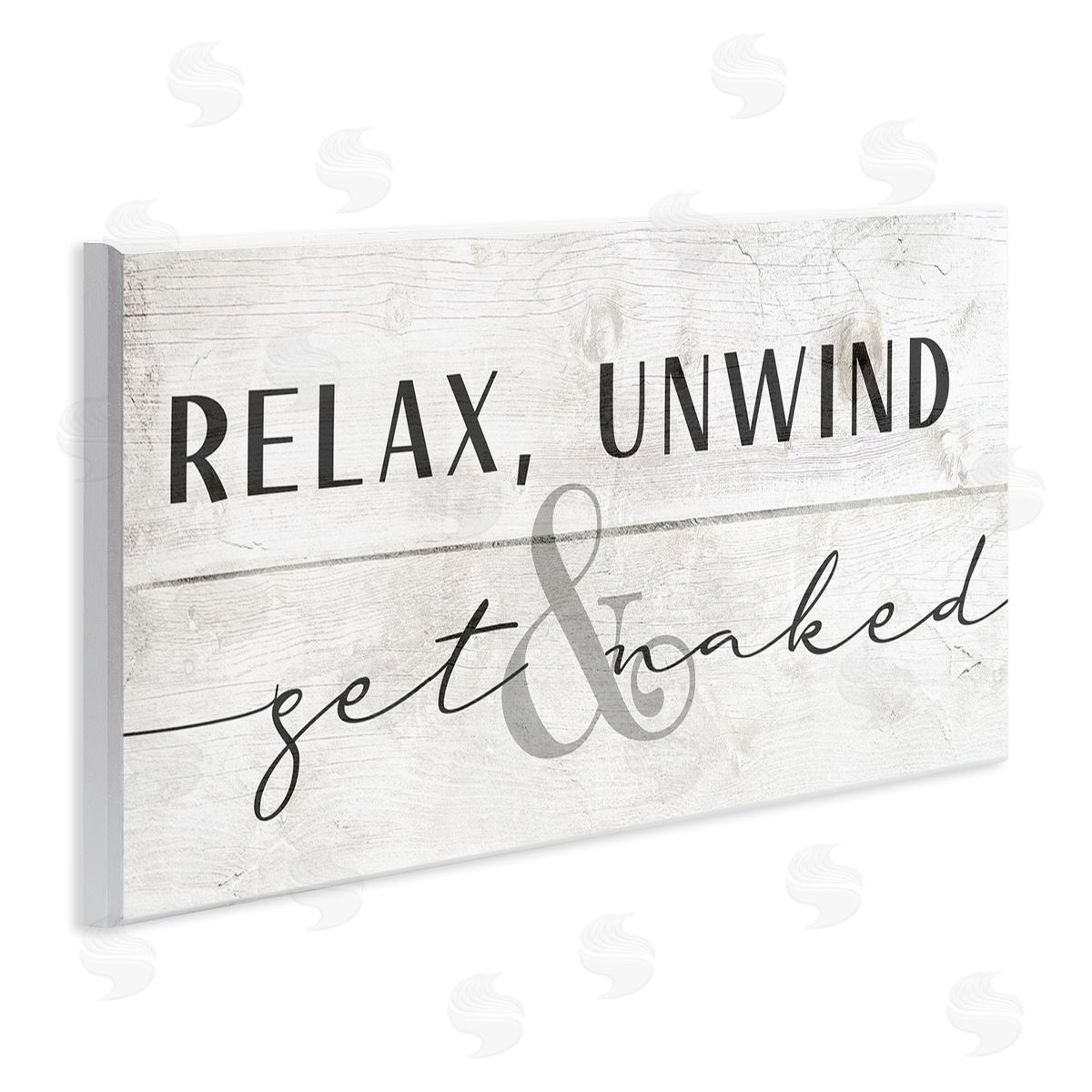 Relax Unwind & Get Naked Wood Plaque Wall Art, Home Decor by Stupell Studio