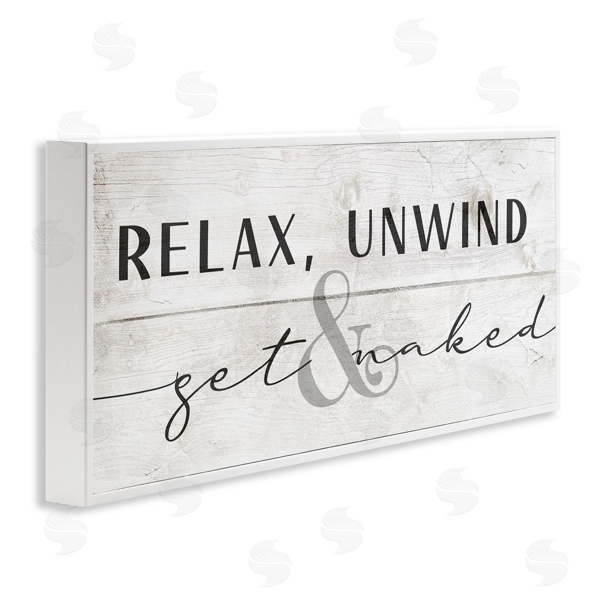 Relax Unwind & Get Naked White Frame Print Wall Art, Home Decor by Stupell Studio