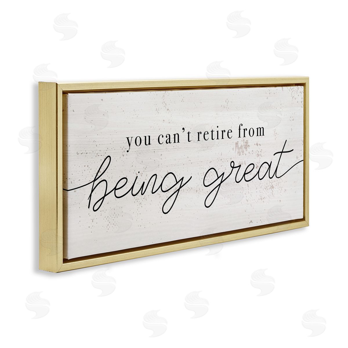 Stupell Studio Can't Retire Being Great Phrase Retirement Humor Gold Floater Frame Canvas Art