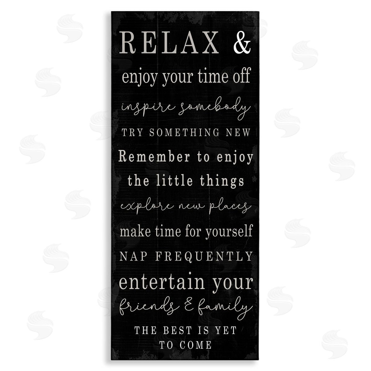 Stupell Studio Relax and Enjoy Self Care Phrases Work Break Motivational Canvas Wall Art