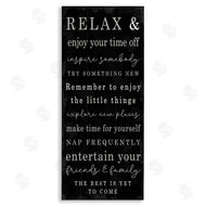 Stupell Studio | Relax and Enjoy Self Care Phrases Work Break Motivational