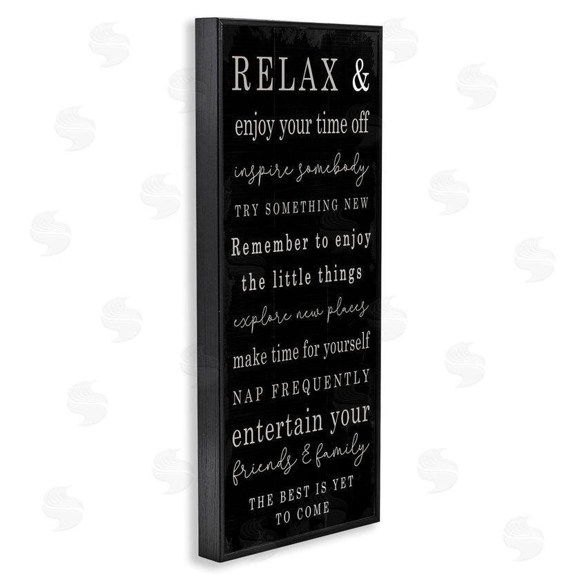 Stupell Studio | Relax and Enjoy Self Care Phrases Work Break Motivational