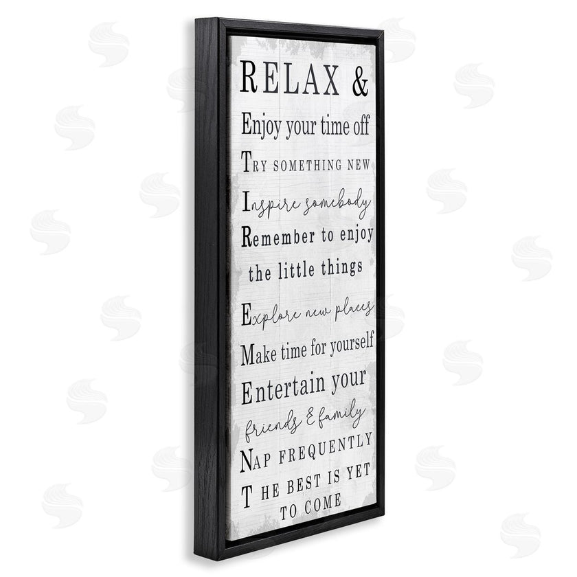 Stupell Studio | Relax and Enjoy Retirement Phrases Self-Care Message
