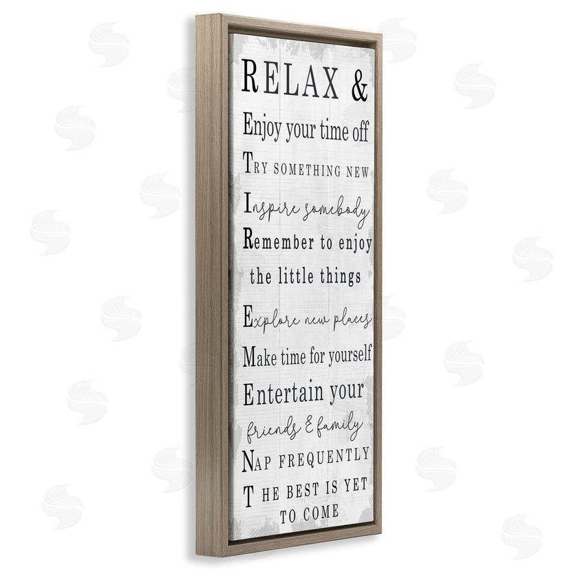 Stupell Studio | Relax and Enjoy Retirement Phrases Self-Care Message