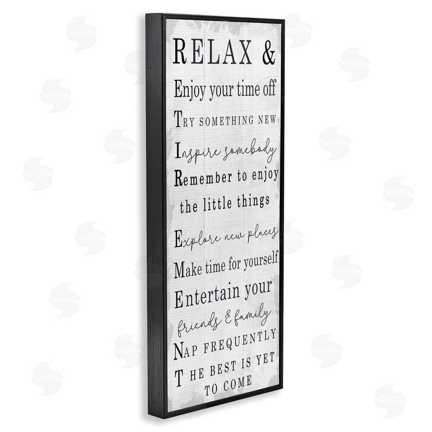 Stupell Studio | Relax and Enjoy Retirement Phrases Self-Care Message