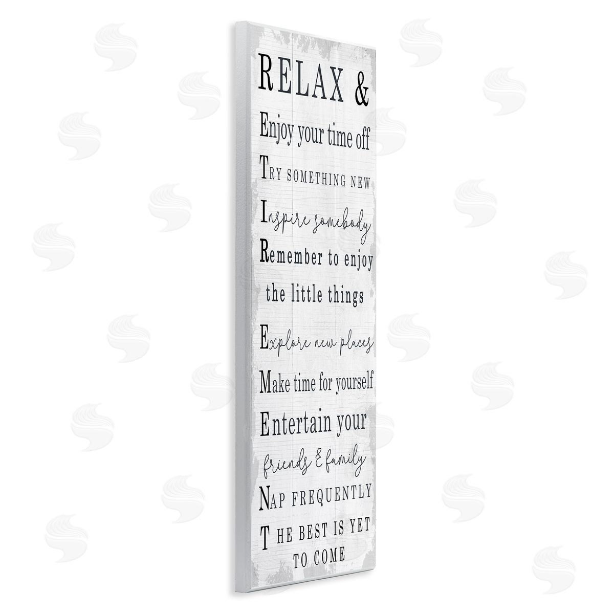 Stupell Studio Relax and Enjoy Retirement Phrases Self-Care Message Wall Plaque Art